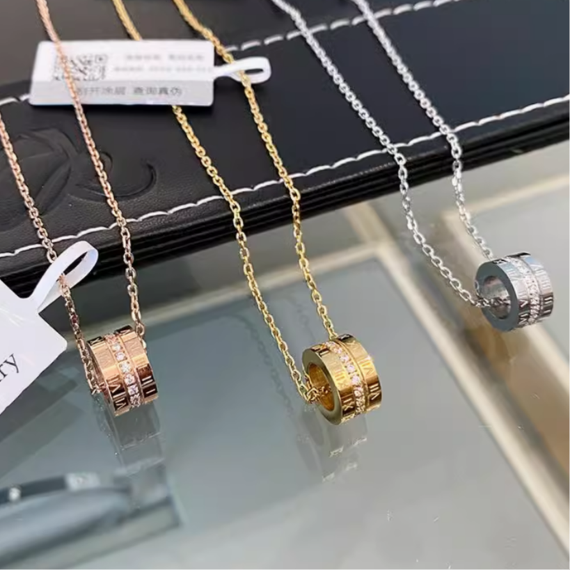 钛钢项链   银色   罗马数字小蛮腰锁骨链  N601