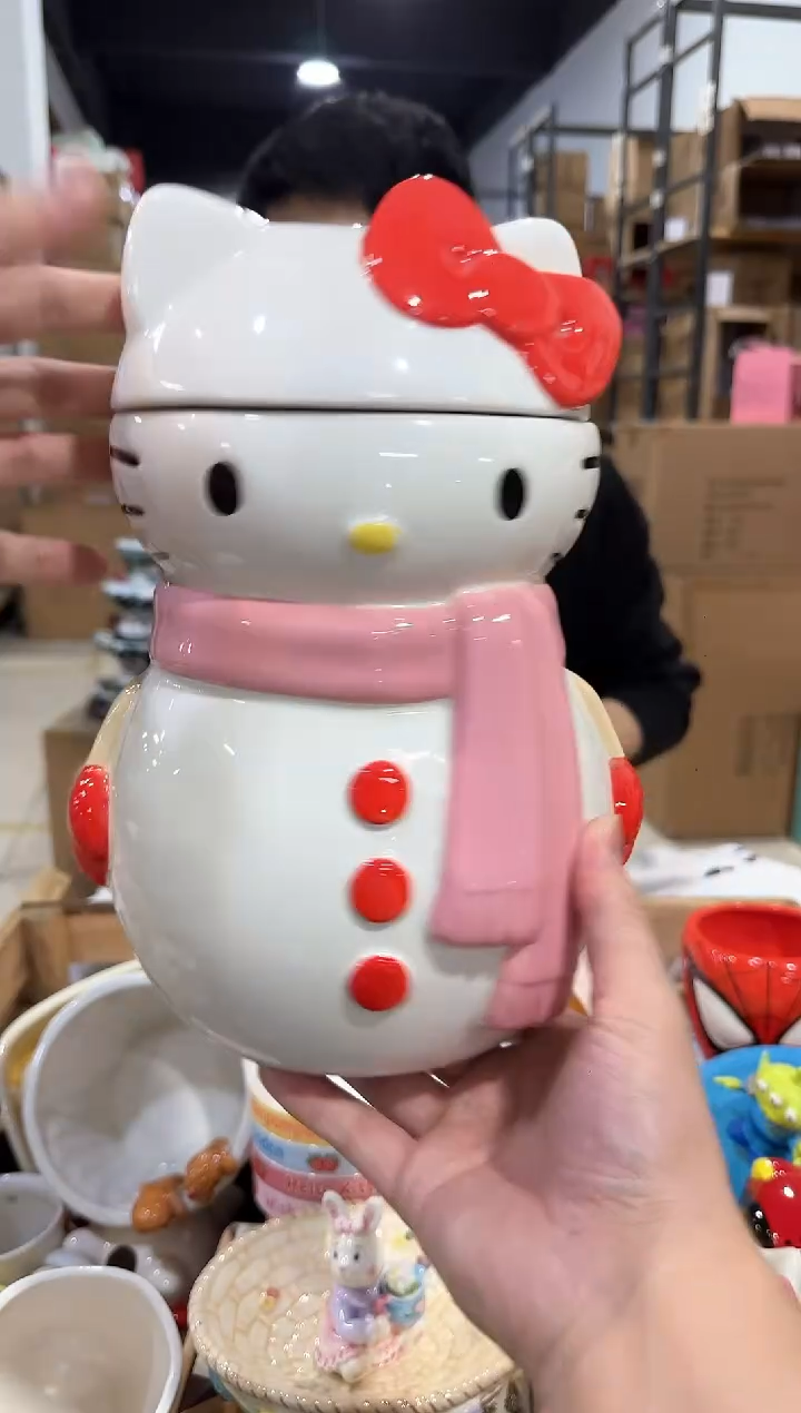 瓷片雪人kt收纳罐