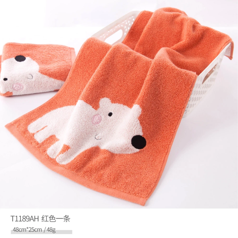 25 金号儿童柔软吸水纯棉小毛巾家用洗脸擦手可爱卡通款
