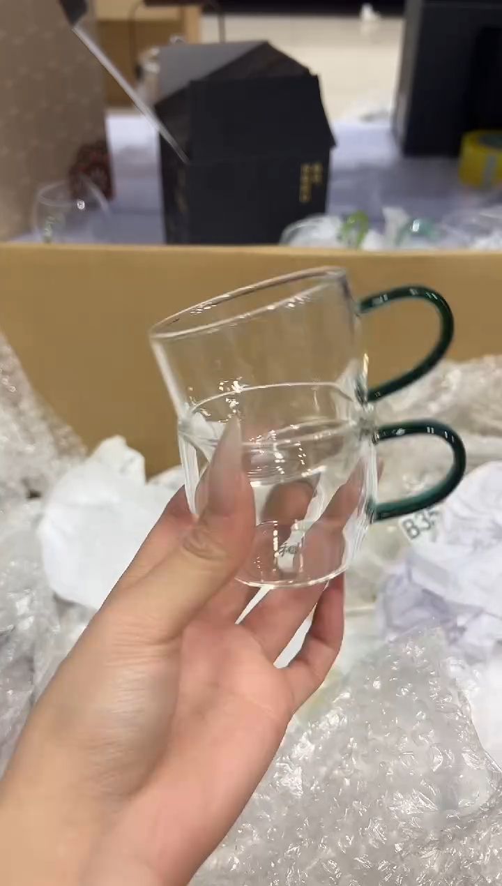 湖绿束腰把杯简易包装