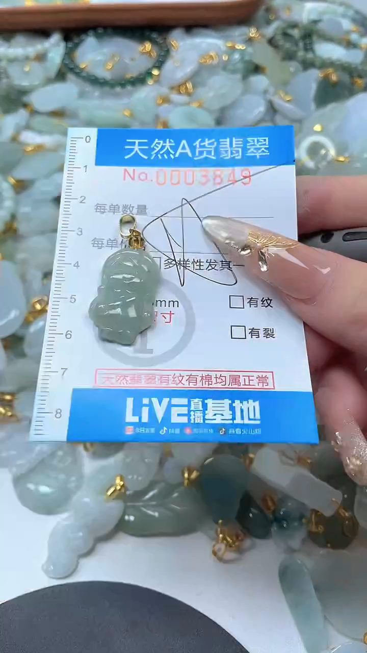 颈饰未镶嵌翡翠净货挂件-3849