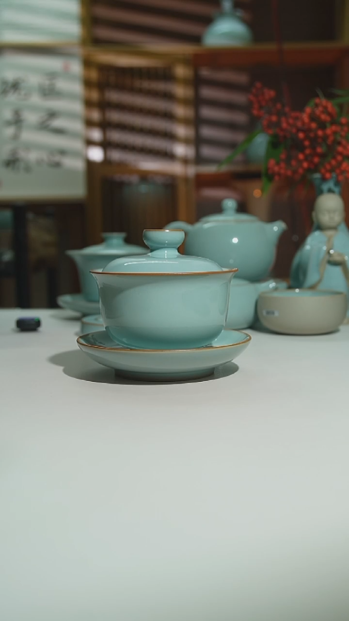 运圈天青随缘盖碗二级
