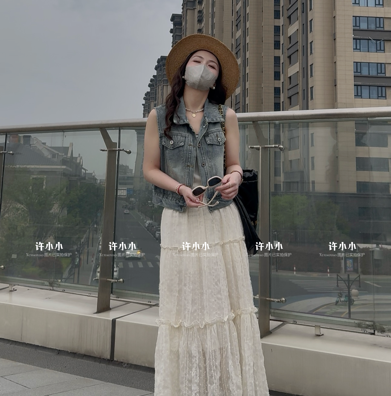 许小小韩版夏季薄款复古水洗牛仔短款马甲 时尚百搭无袖外套 5030