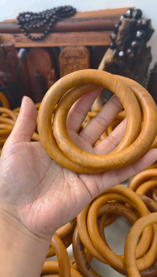 【闪购商品】枣木木雕乾坤圈微瑕70圈口一物一拍