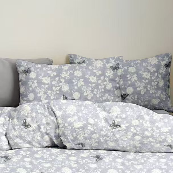 棉麻裸睡柔软透气枕套可机洗 48*74 蝶舞