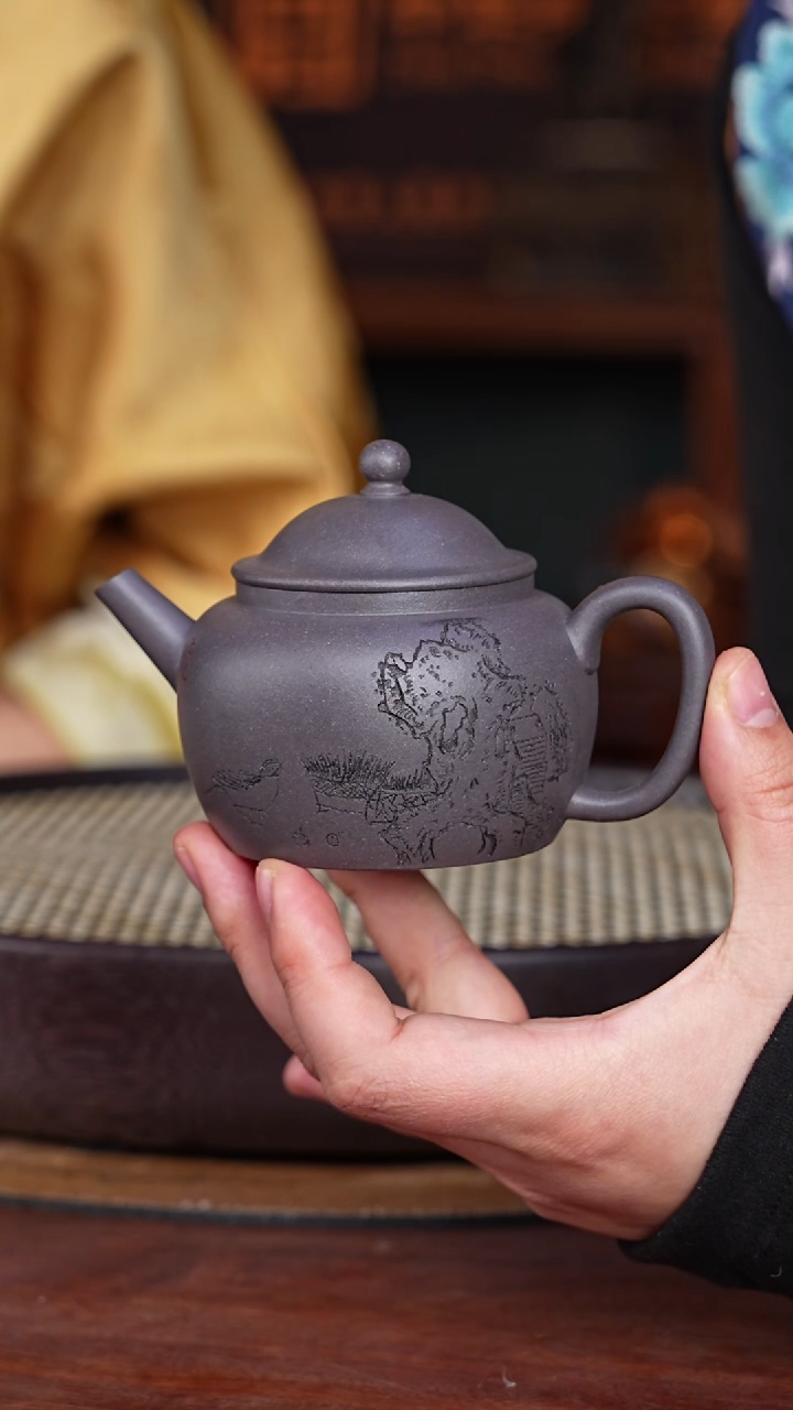 【闪购商品】紫砂茶壶葛家壶12-101 老天青180c