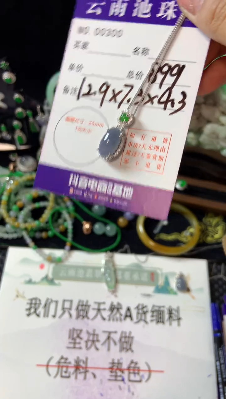 【闪购商品】翡翠颈饰银S925镶嵌翡翠