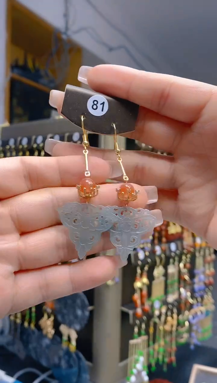 【闪购商品】翡翠耳饰合金402翡翠耳钩