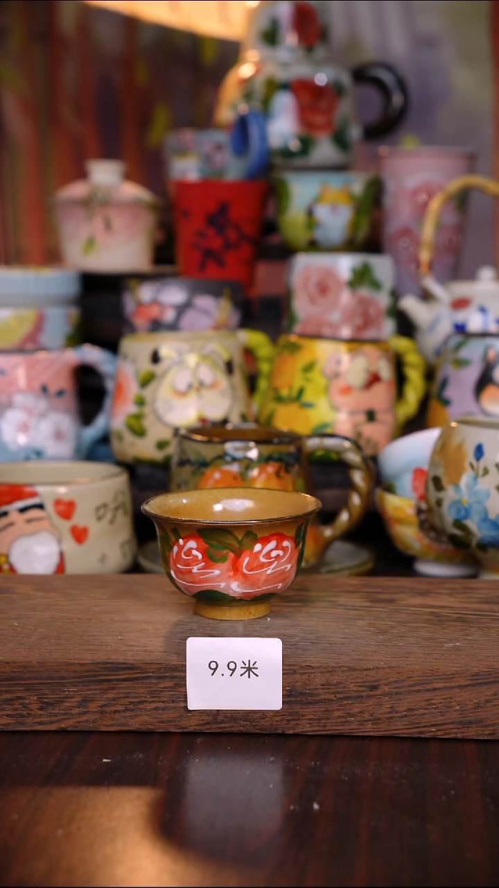 杯子陶泥垚手作 景德镇手工手绘陶瓷器物