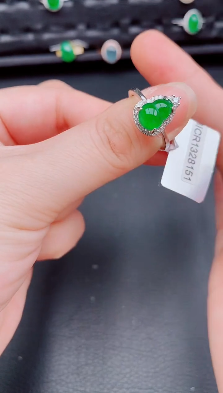 【闪购商品】翡翠戒指银S925镶嵌天然a货翡翠269