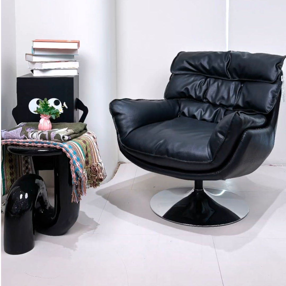 椅家人网红生态皮单人家用卧室客厅成人沙发办公椅