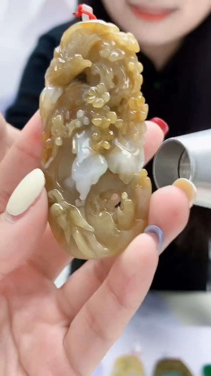 定制翡翠未镶嵌4812lr-毛货挂件125