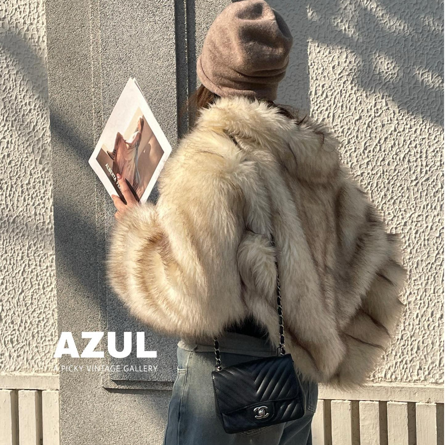 95新 Chanel/香奈儿 Azul - 21C 黑银v纹方胖子斜挎包 45128