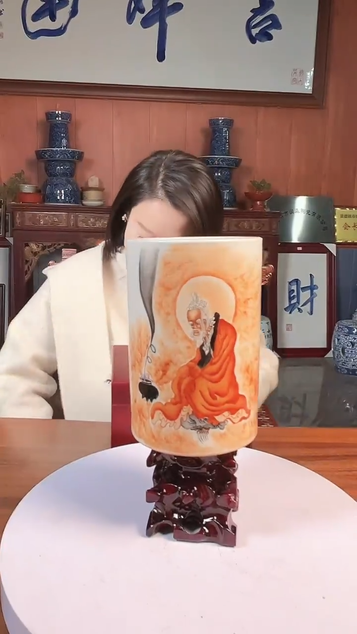 摆件陶景德镇陶瓷青花摆件37