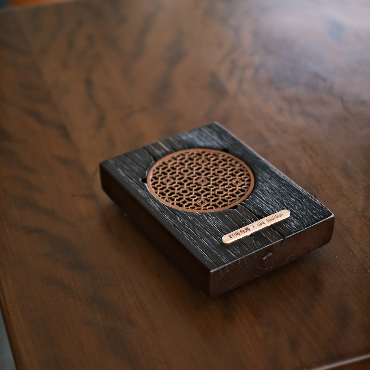 【时间仓库】风化木复古侘寂风摆件氛围感创意手工复古色茶承！