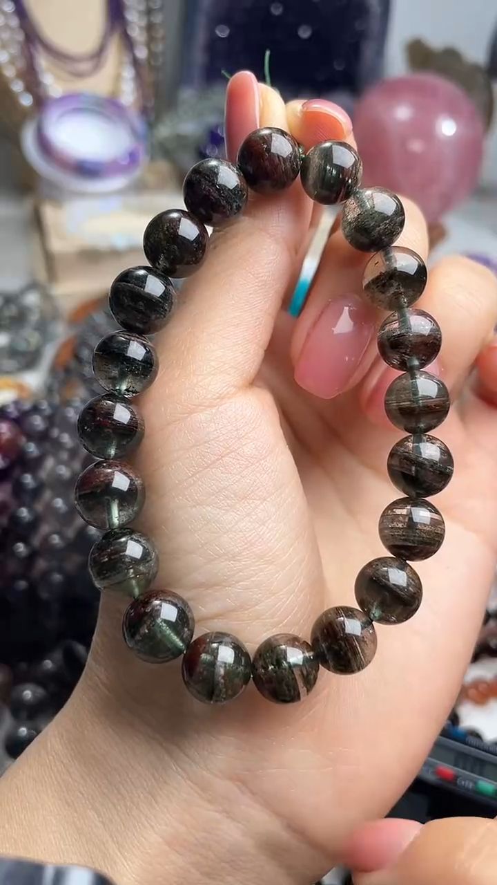 【闪购商品】水晶手链未镶嵌10mm千层绿幽灵手链