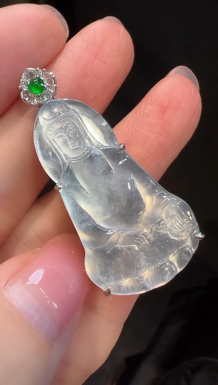 吊坠(不含链)18K金镶嵌翡翠L6