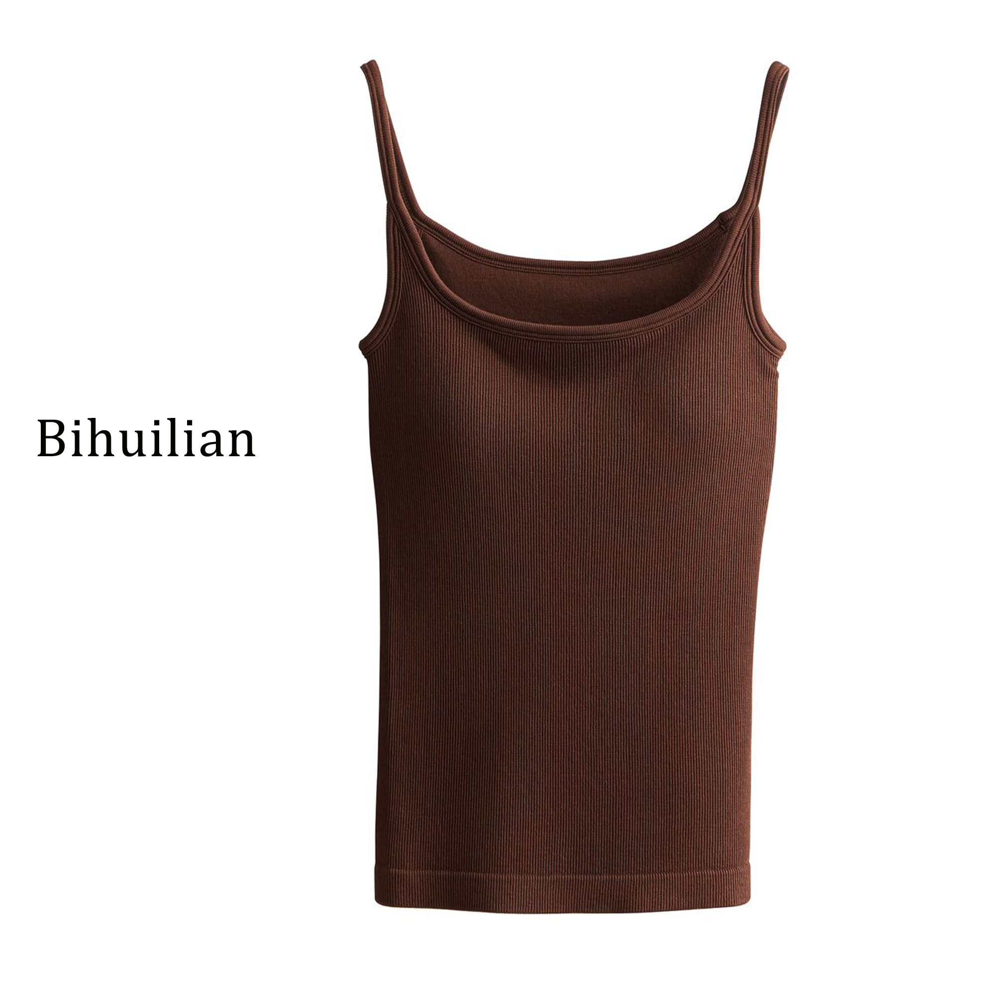  2.0升级醋酸天丝无缝一体胸垫百搭方领打底吊带背心