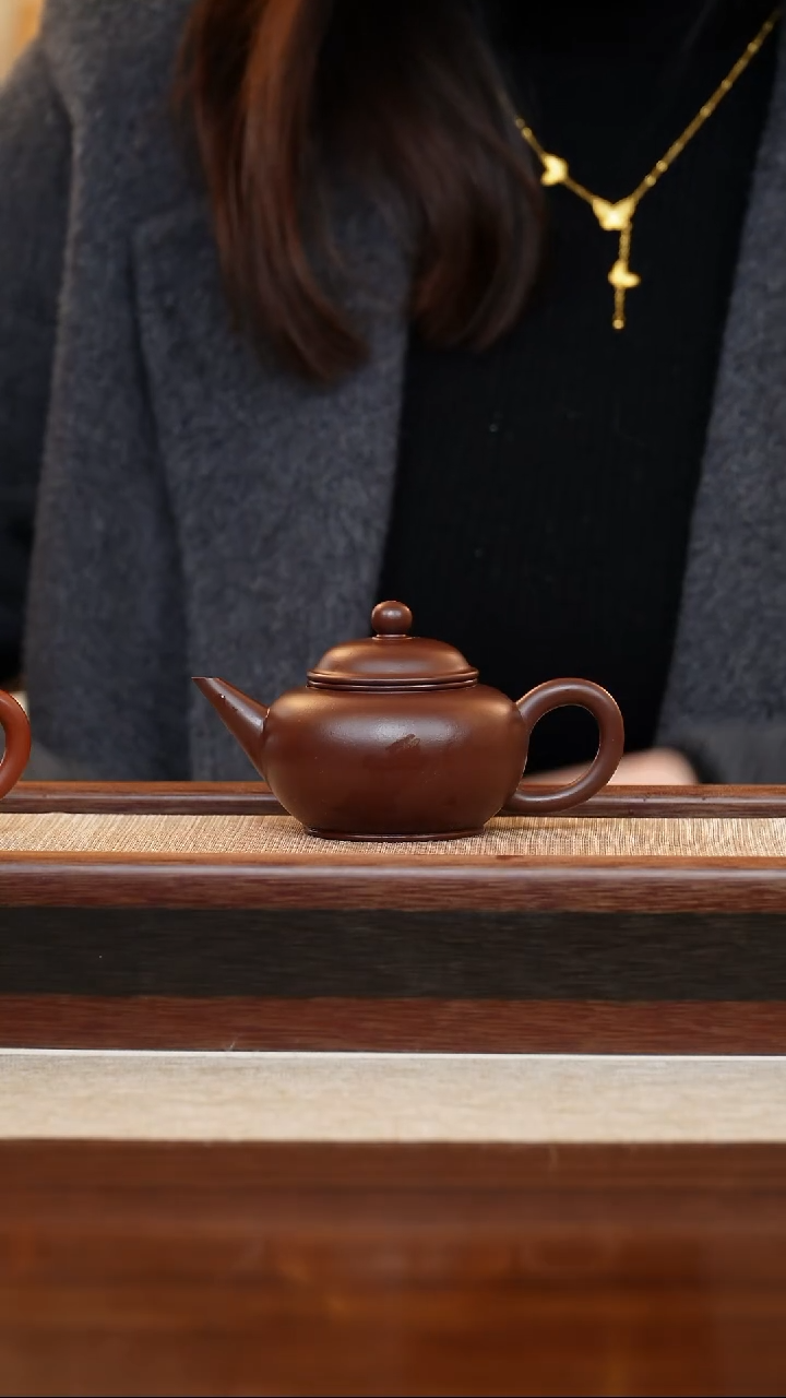 紫泥水平140cc宜兴手工紫砂壶