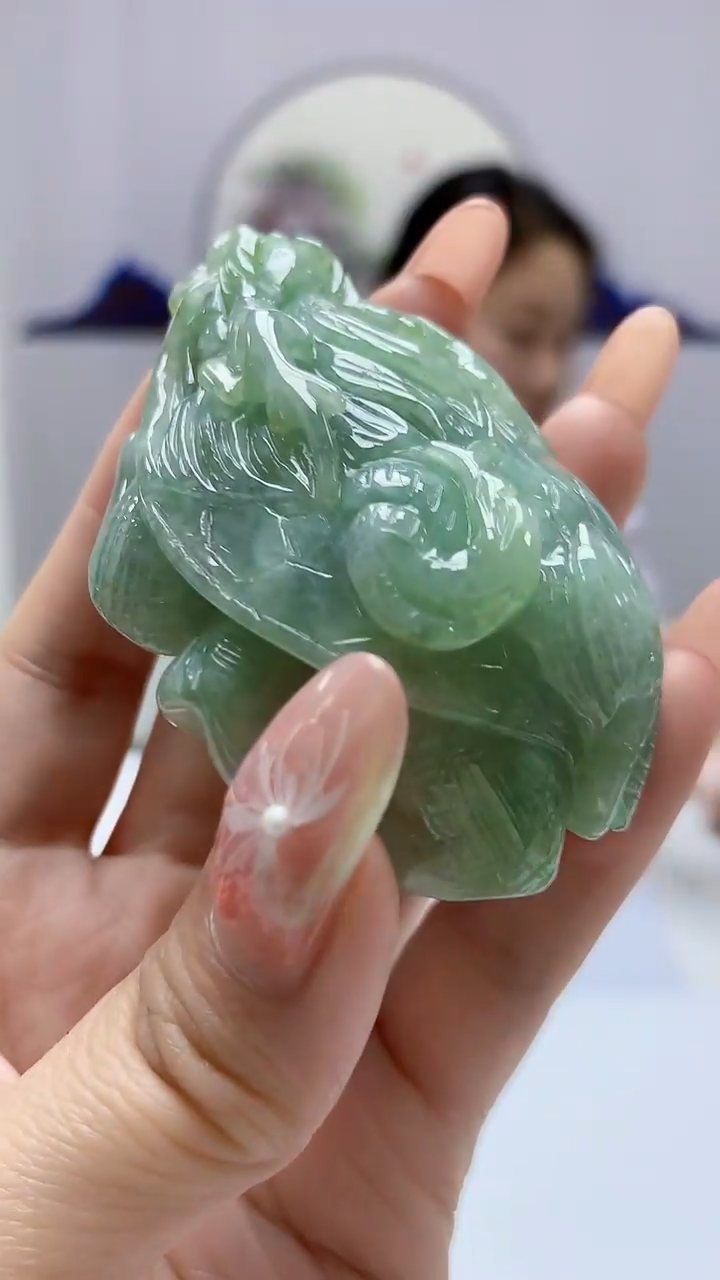 【闪购商品】定制翡翠未镶嵌4902DD-毛货挂件194