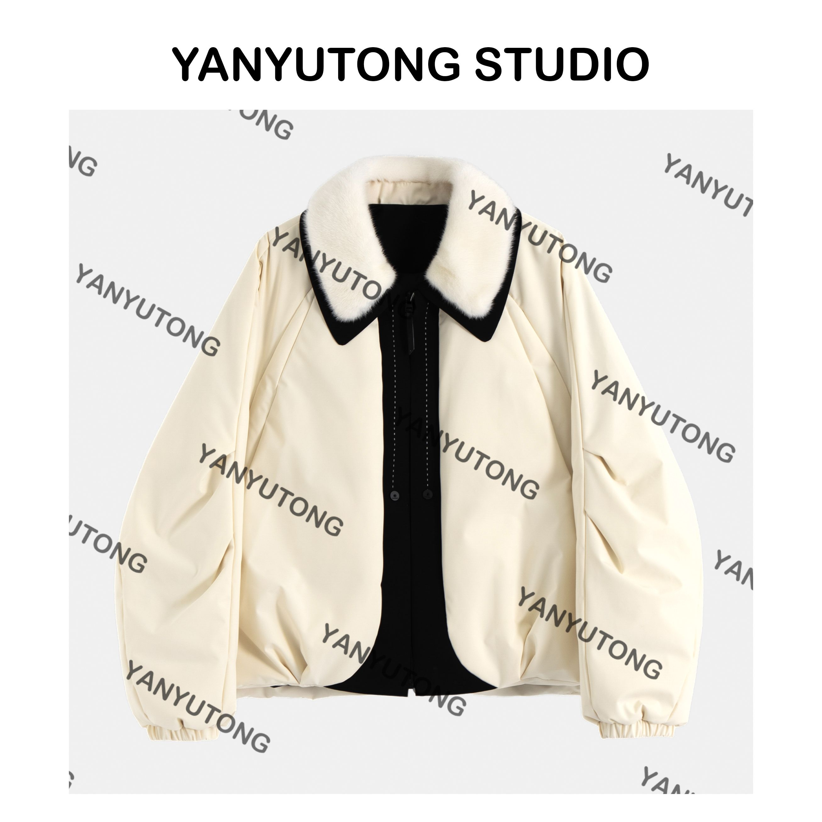 YANYUTONG 【北国雪松】 休闲老钱水貂毛领90鹅绒夹克 TT0196