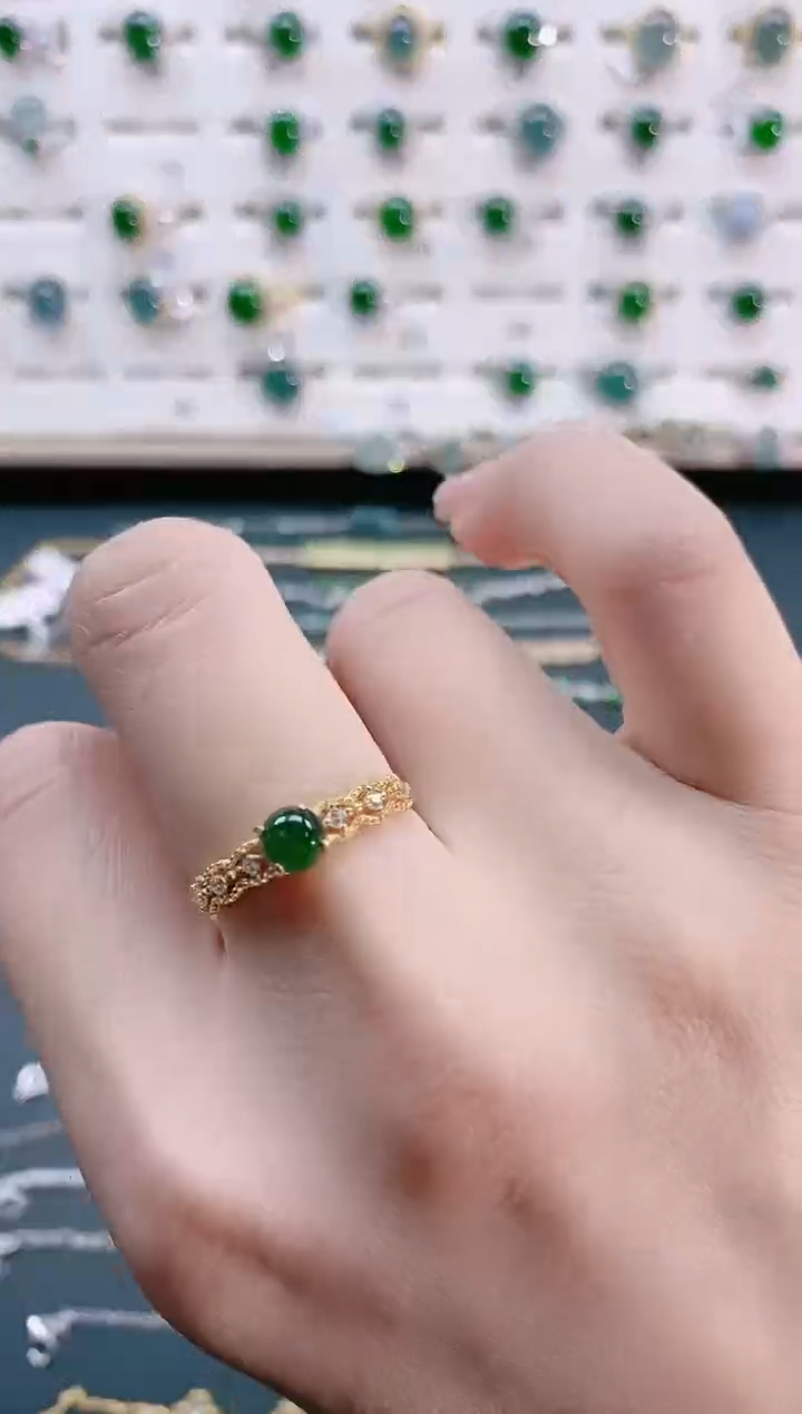 【闪购商品】翡翠戒指银S925镶嵌天然翡翠