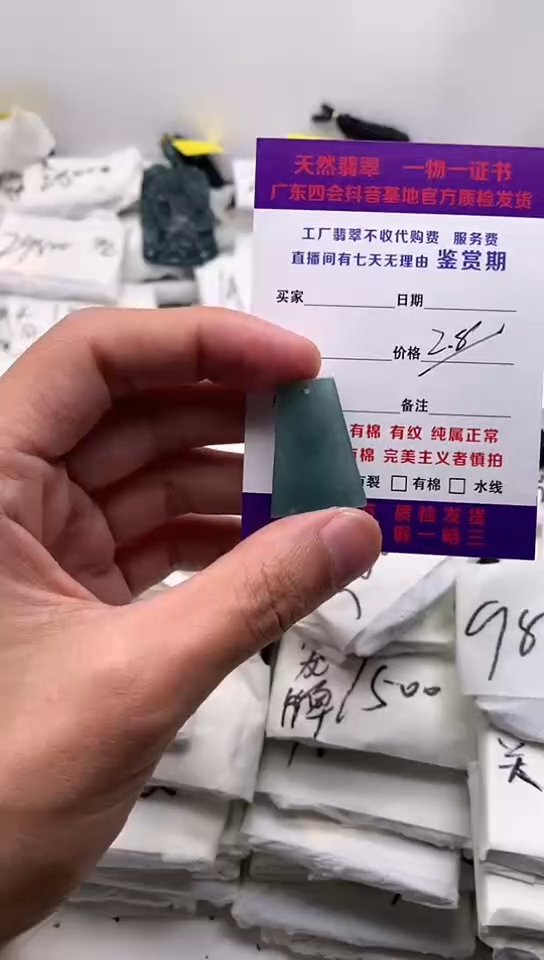 翡翠未镶嵌颈饰无事牌【品质一般介意慎拍】