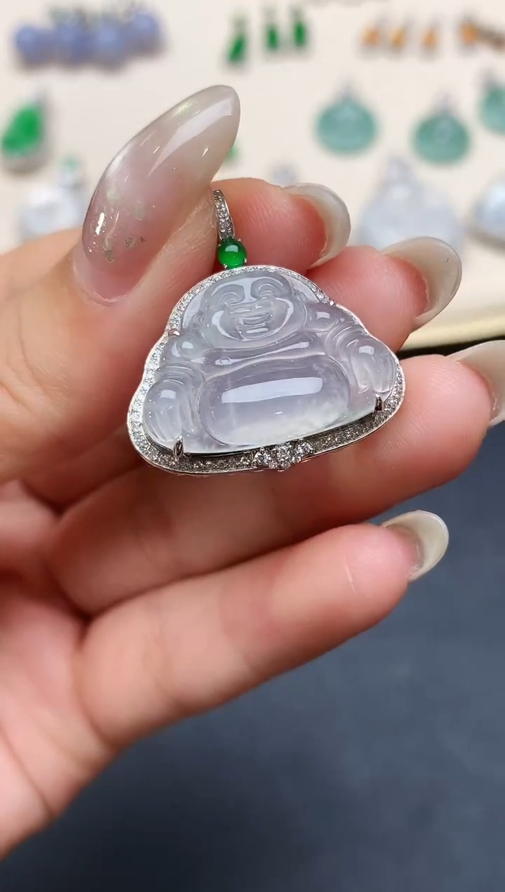 翡翠18K金镶嵌吊坠(不含链)吊坠(不含链)|3980多样性发其一