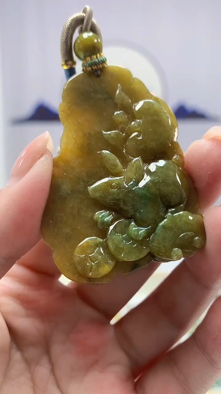【闪购商品】定制翡翠未镶嵌5028ms-毛货挂件62