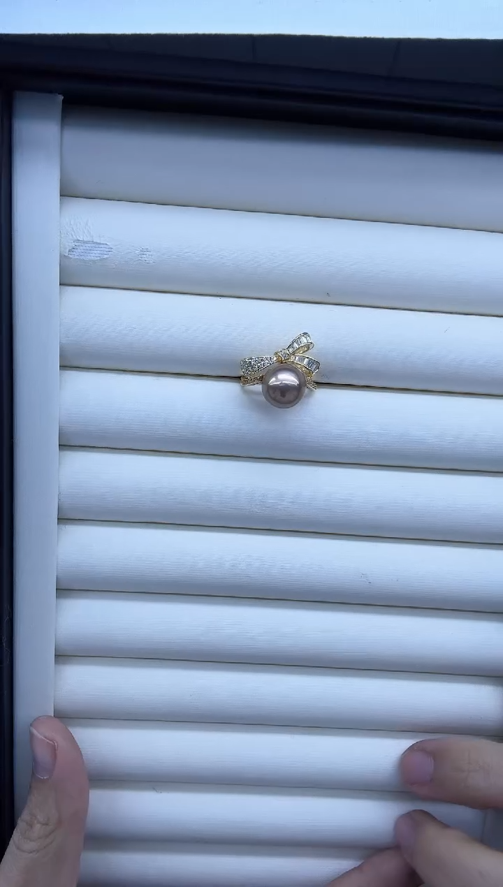 【闪购商品】淡水珍珠戒指银S925镶嵌SGYS 绮丽 紫珠金色配件