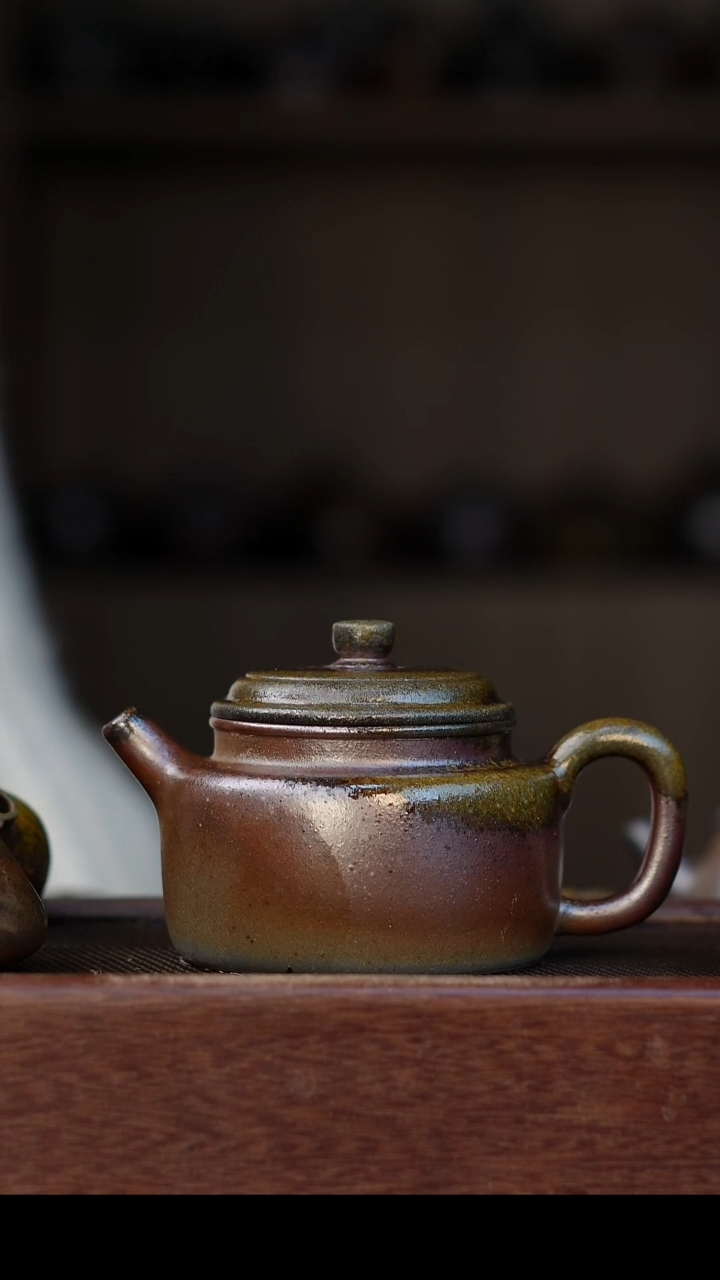 茶壶紫砂未*柴烧紫砂 天青德钟250cc