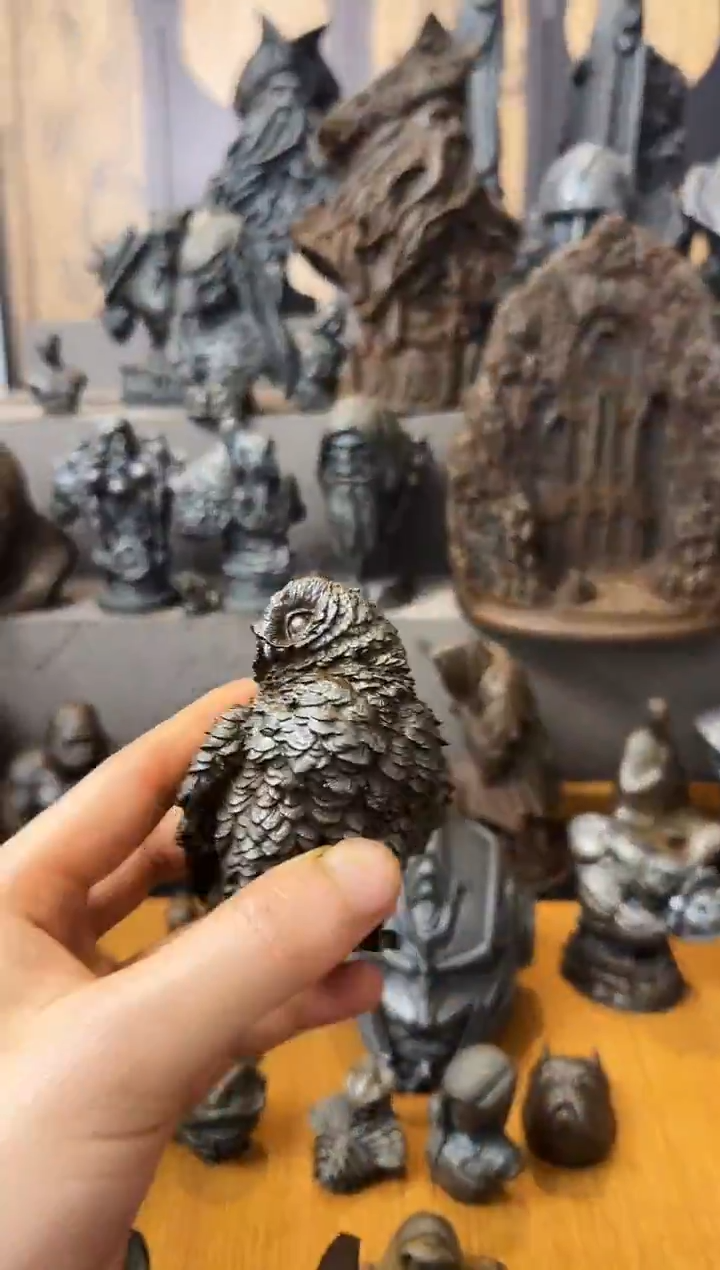 铁s**r实心铁艺摆件~~矮猫头鹰，结界兽（锈色）