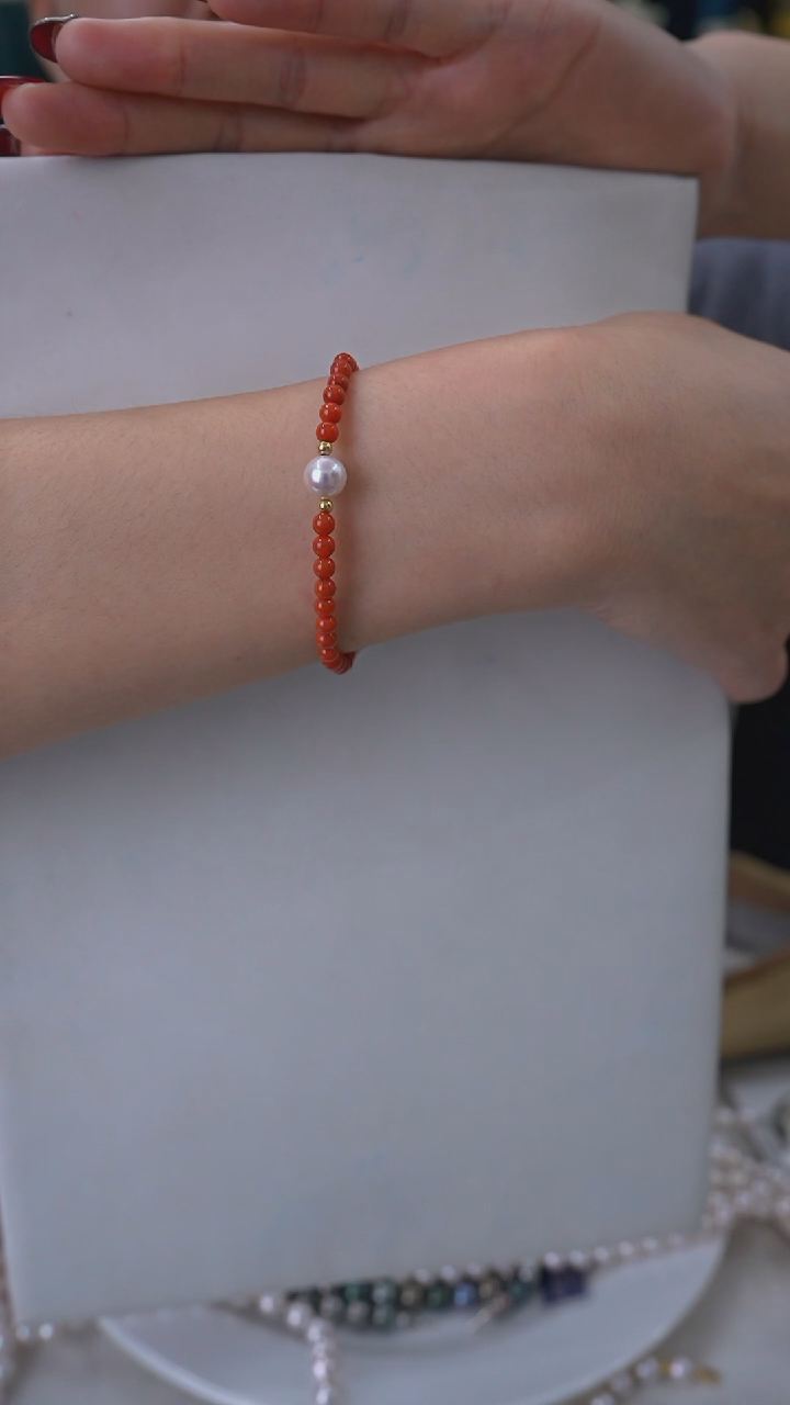 【闪购商品】海水珍珠手绳未镶嵌8-8.5mmakoya手链