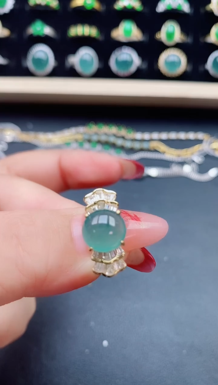 【闪购商品】翡翠戒指银S925镶嵌5080550