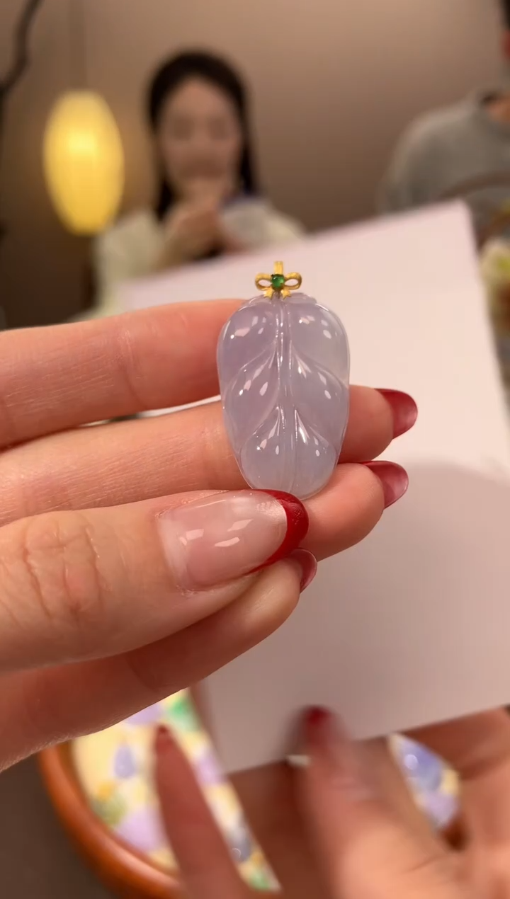 【闪购商品】翡翠颈饰18K金镶嵌天然缅甸a货翡翠