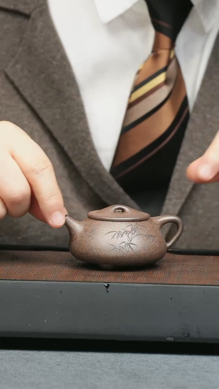 【闪购商品】紫砂茶壶五堂 景舟石瓢-唐云-柴烧