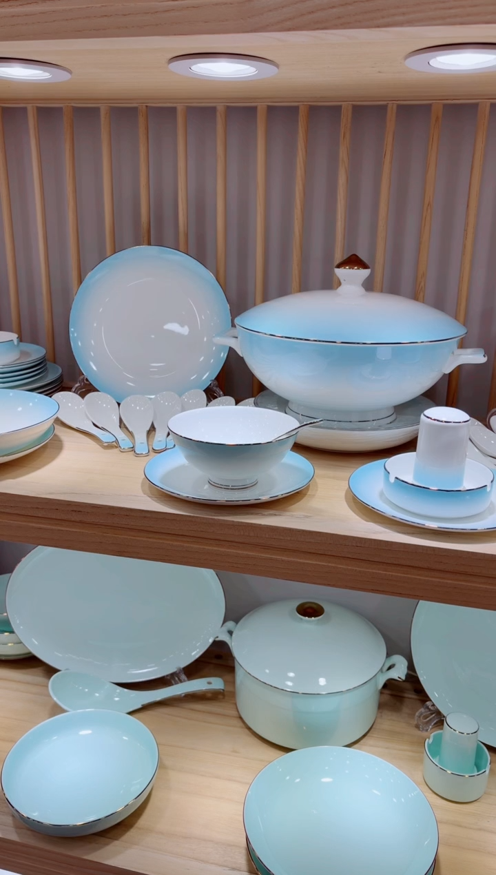 瓷渐变蓝单拍2 个深盘