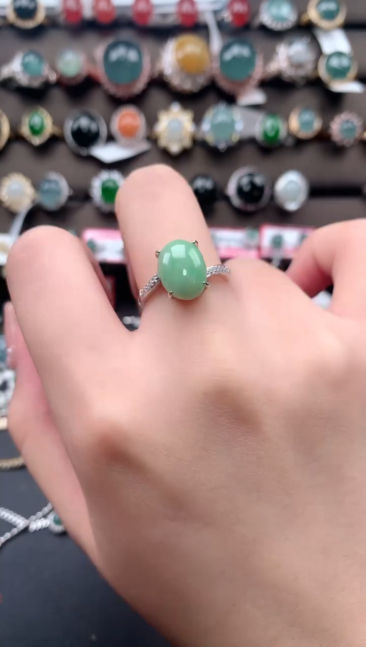 【闪购商品】翡翠戒指银S925镶嵌512412