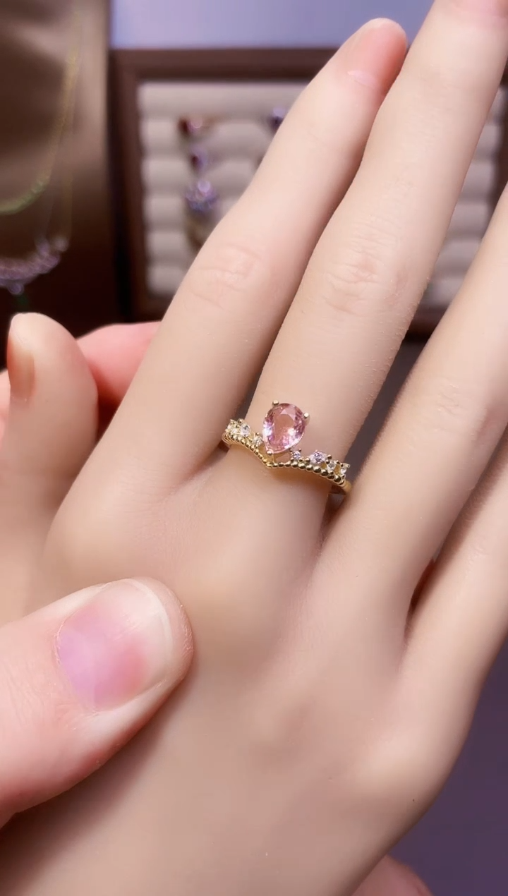 【闪购商品】碧玺戒指银S925镶嵌一枚