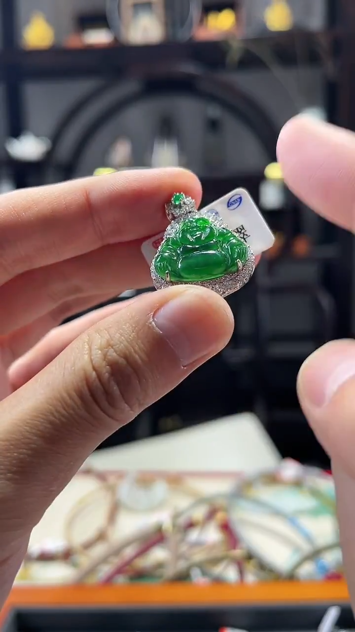 颈饰未镶嵌翡翠翡翠佛公吊坠