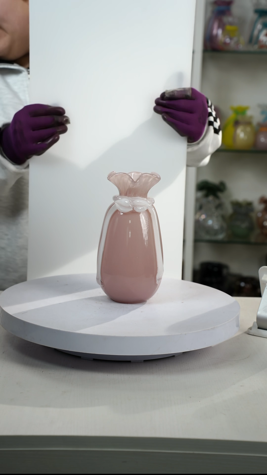 【闪购商品】琉璃【弘扬】高22轻奢琉璃花正常手工痕迹