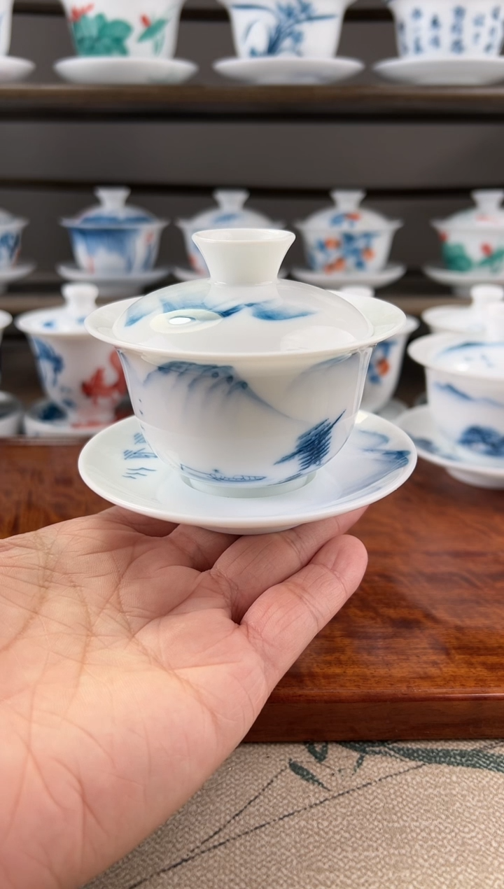 全品清山水130ml三才盖碗