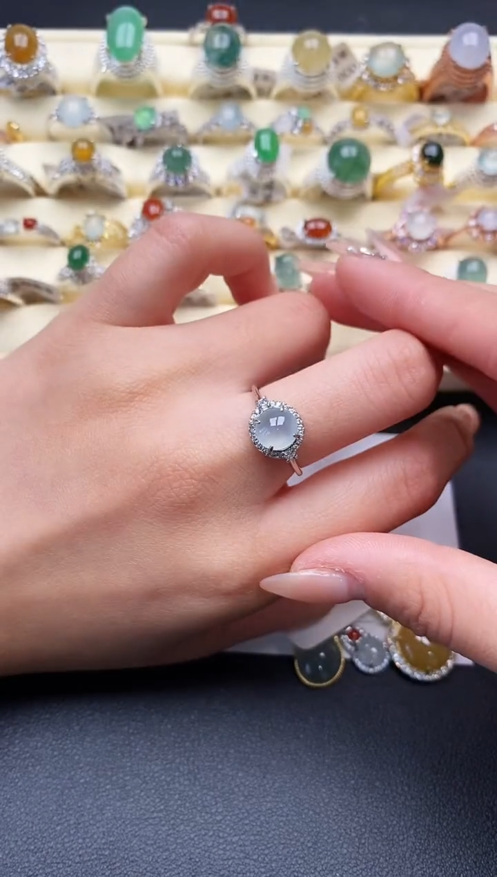 【闪购商品】翡翠戒指银S925镶嵌1111111+5