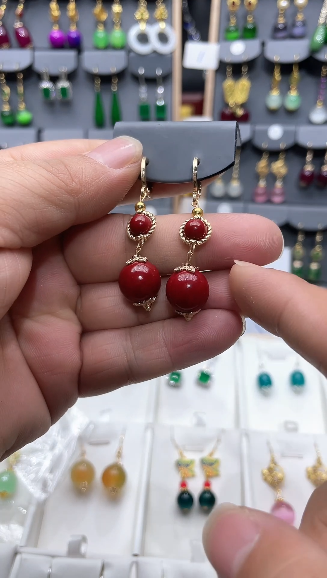 【闪购商品】玛瑙/玉髓耳饰14K金镶嵌时尚耳饰111