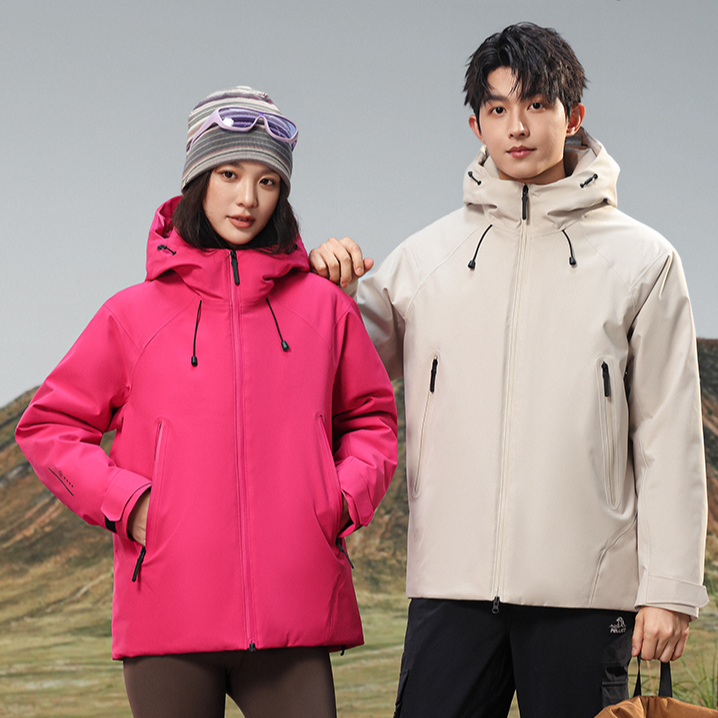 轻量化三防！无惧风雨全压胶情侣户外硬壳羽绒服