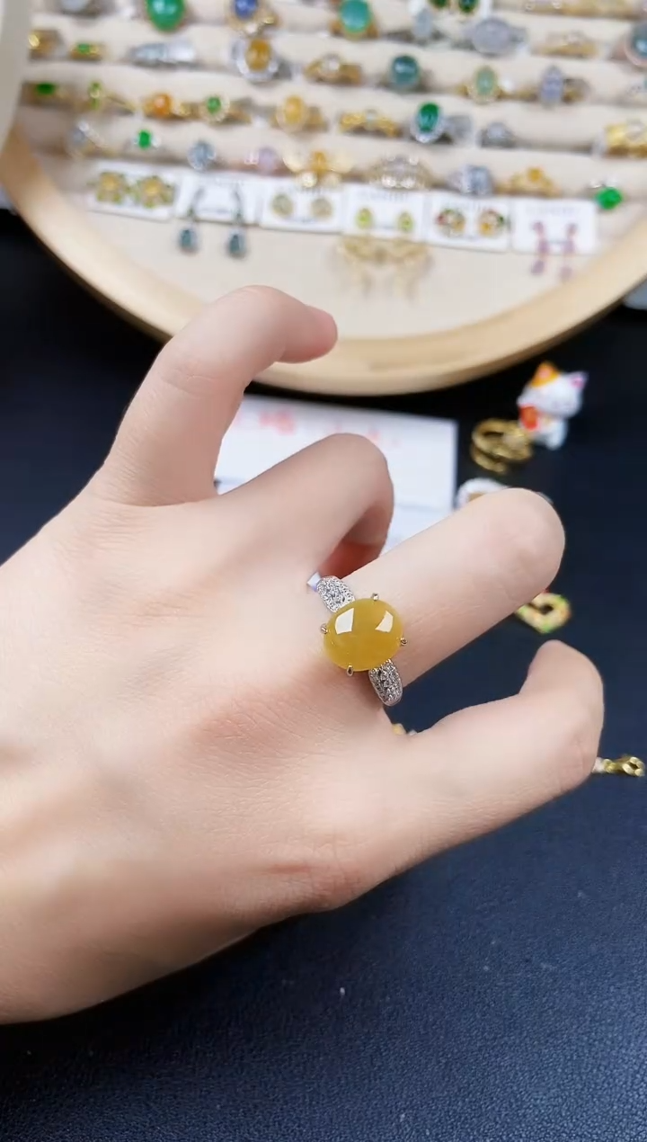 翡翠银S925镶嵌戒指456456