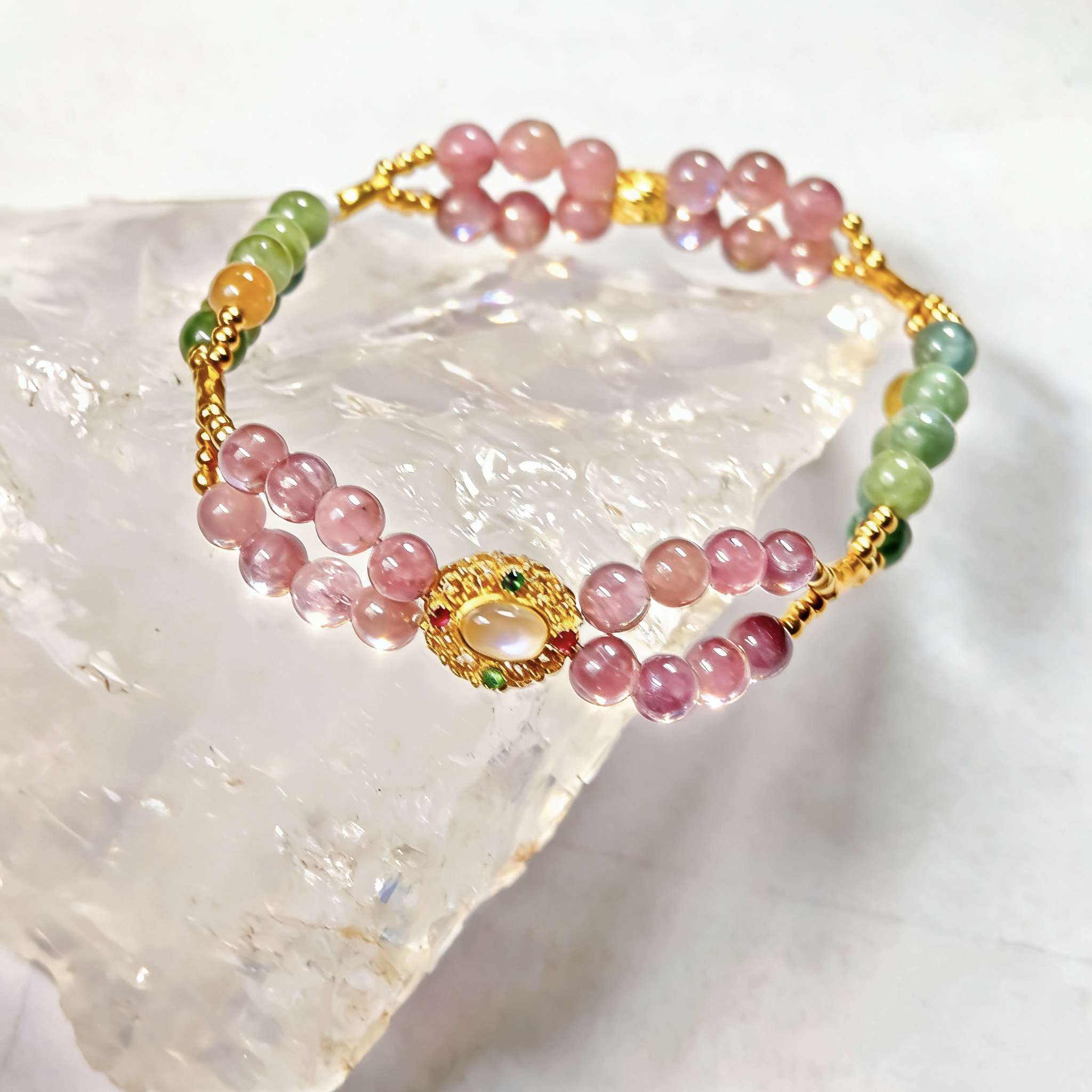 碧玺时尚简约双列手串