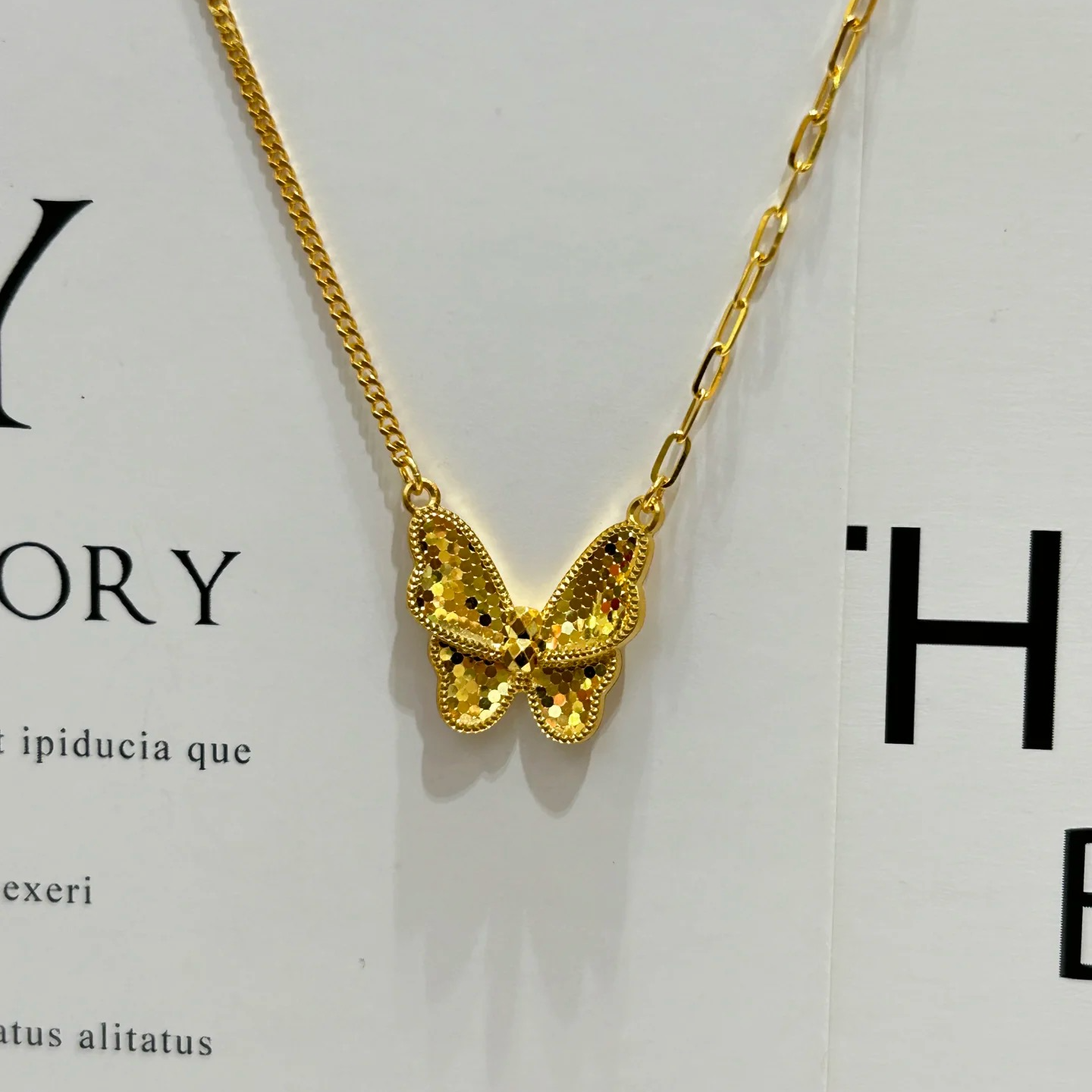 足金999真金5g蝴蝶套链