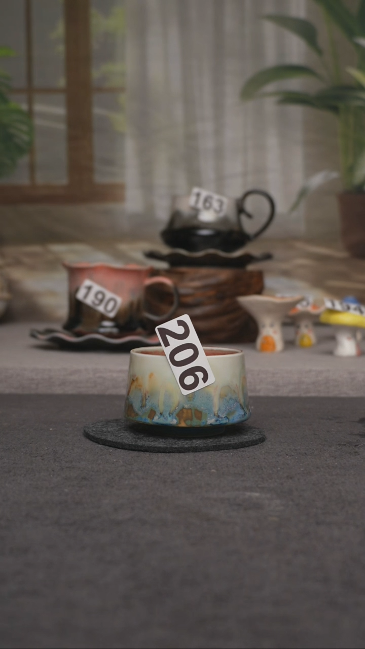 杯子瓷206景德镇手工手创杯子 带冰裂纹