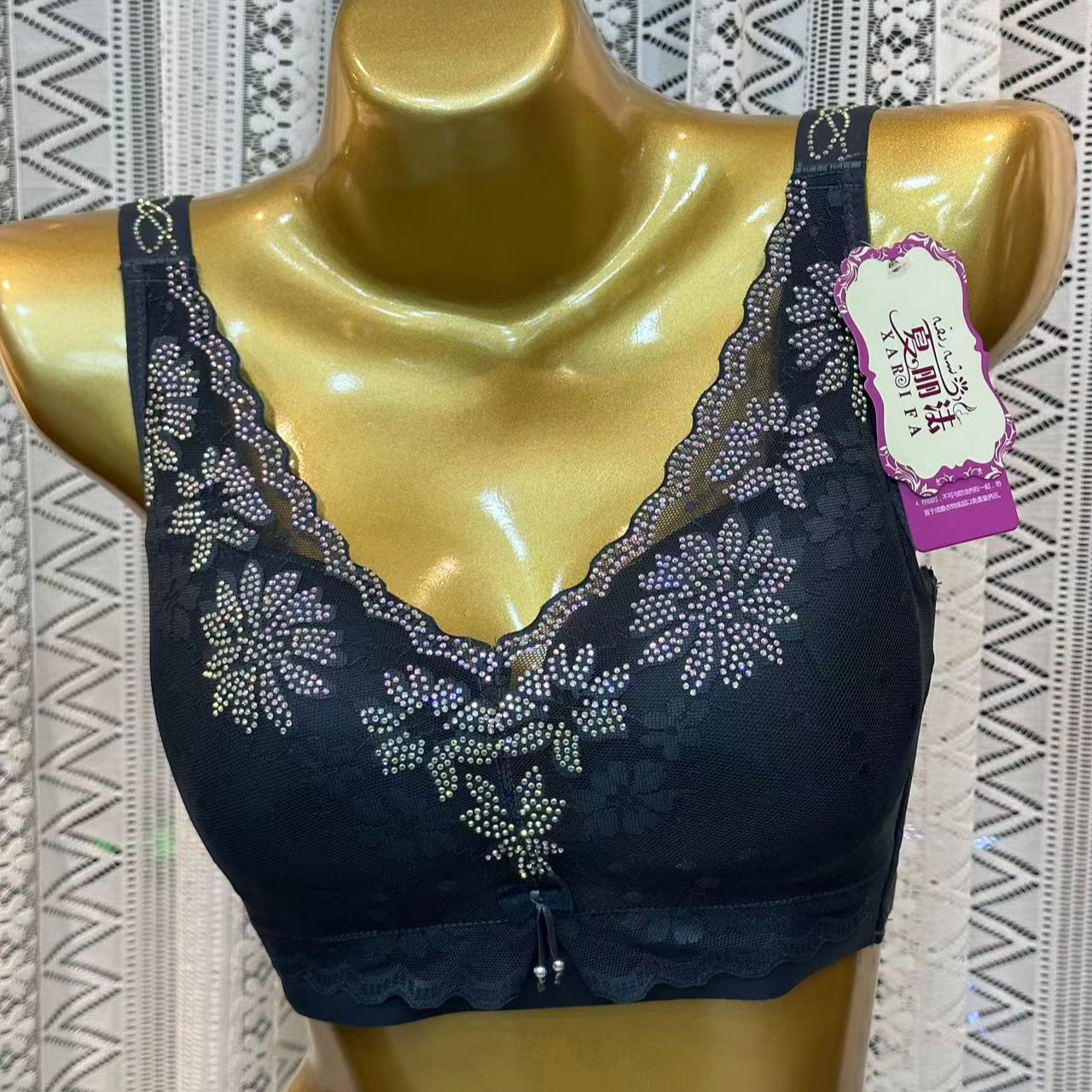 xarifa特价款单件文胸薄款烫钻大胸显小舒适无钢圈8861